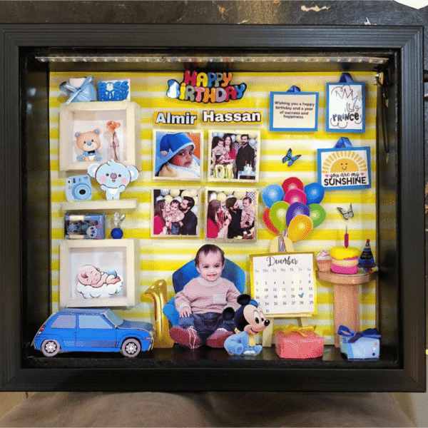 Baby Boy Birthday Theme 8×9 LED Frame