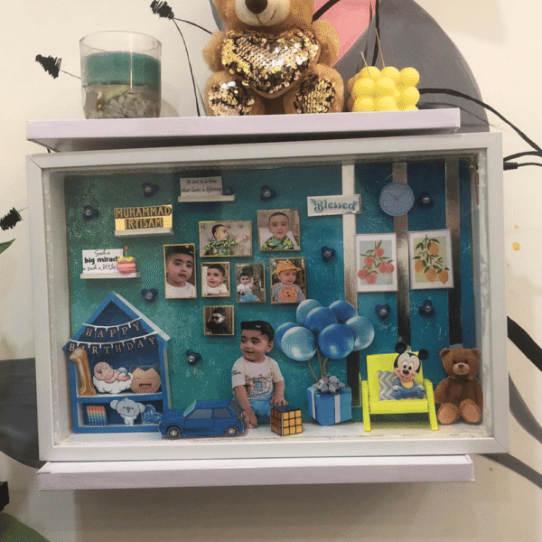 Baby Boy Birthday Theme 17x11 LED Frame