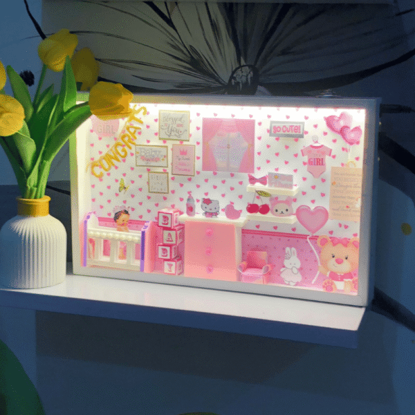 Baby Girl Newborn Theme 13x9 LED Frame