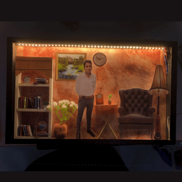 Decent Library Setup Theme 13x9 LED Frame